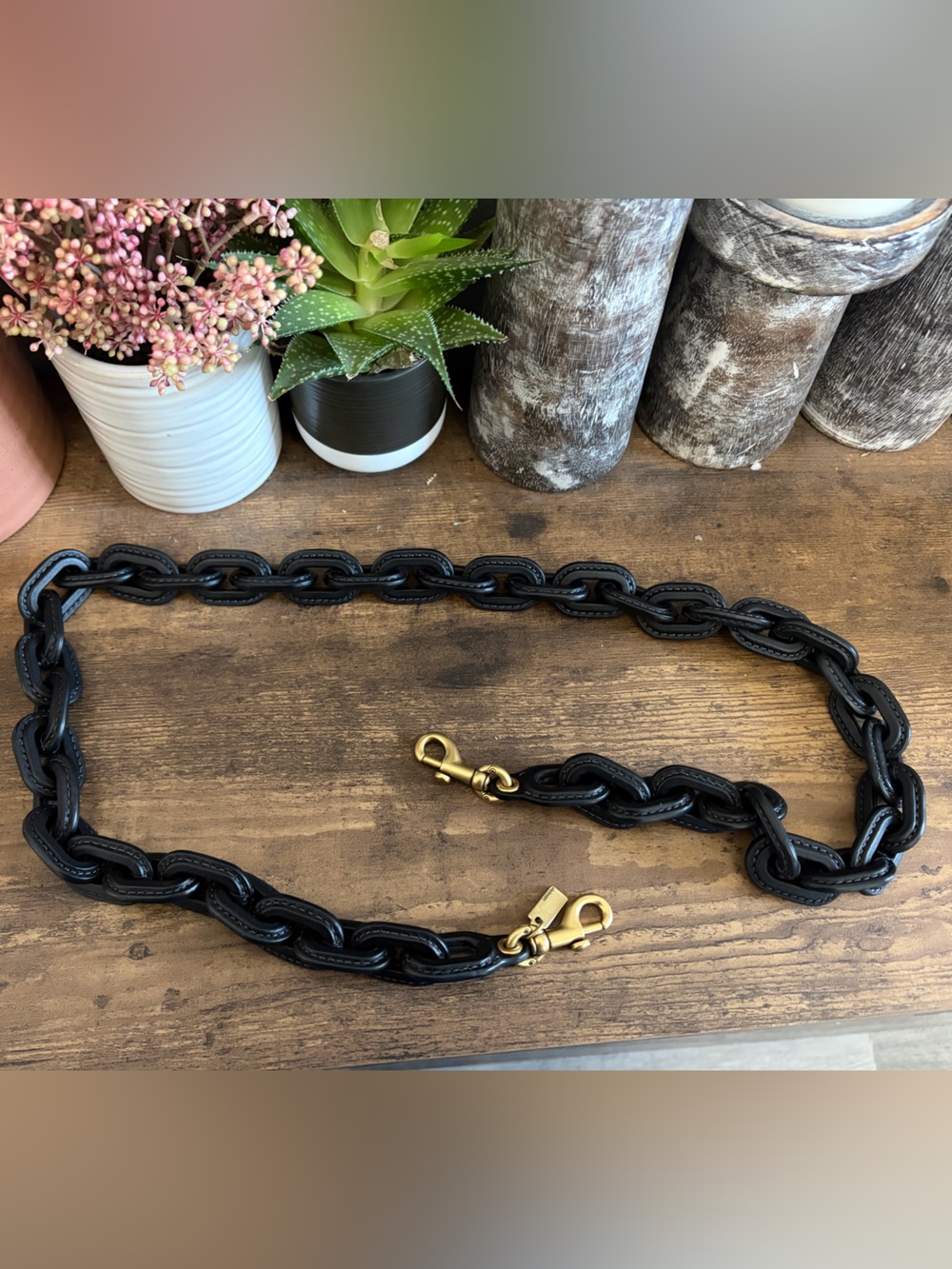 Coach leather chain strap (on hold for LesC91) - Picture 2 of 4
